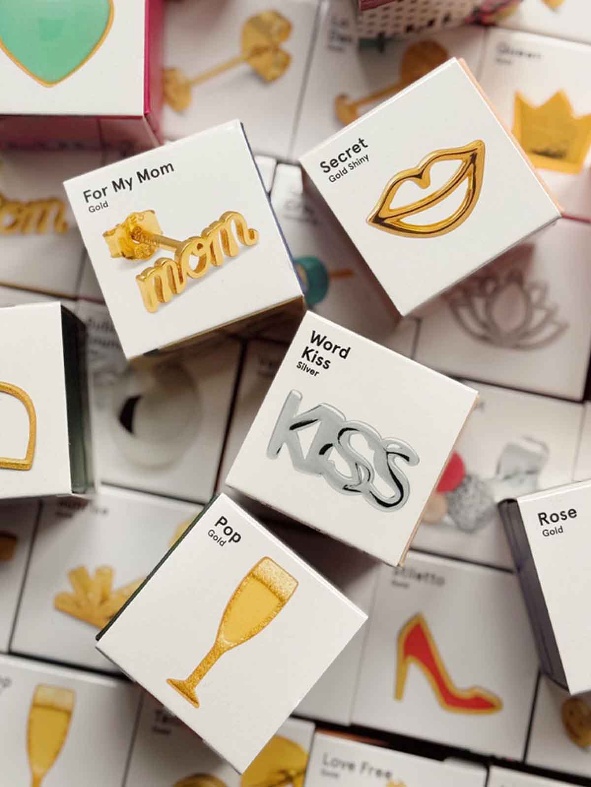 lulu copenhagen øreringe champagneglas i guld og sølv