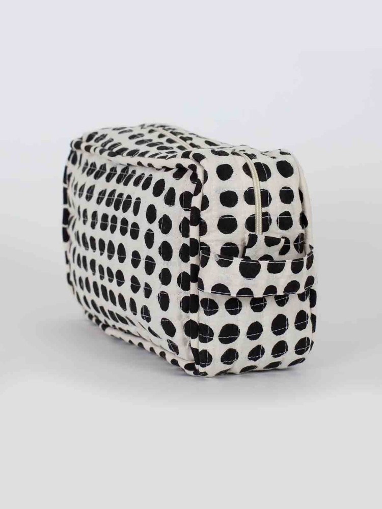 Toilettaske "Dots" (16 x 23) - Hvid med sorte bomber - Billede 3