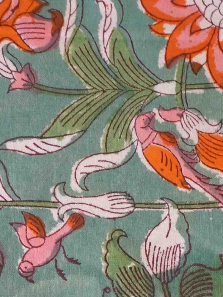 Dug (140 x 230 cm) med bloktryk - Birdy - Billede 4