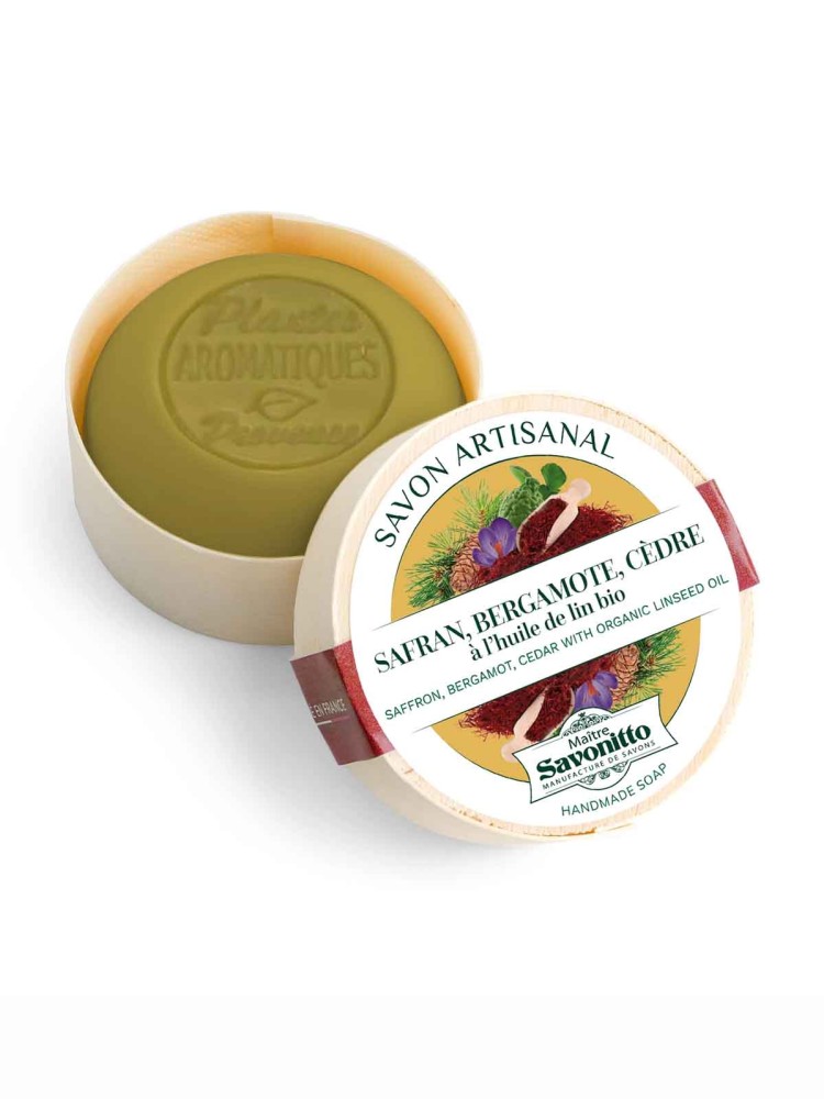 Sæbe i træ æske - Safran, Bergamot & Ceder