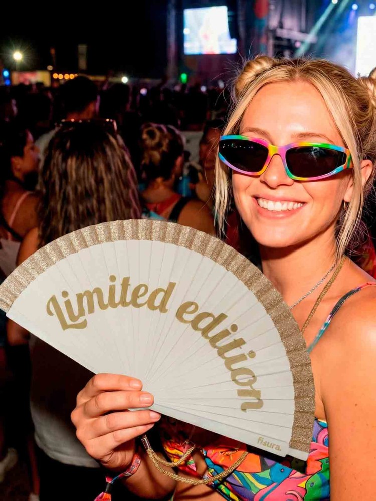 Vifte - "Limited edition" hvid med guld - Billede 4