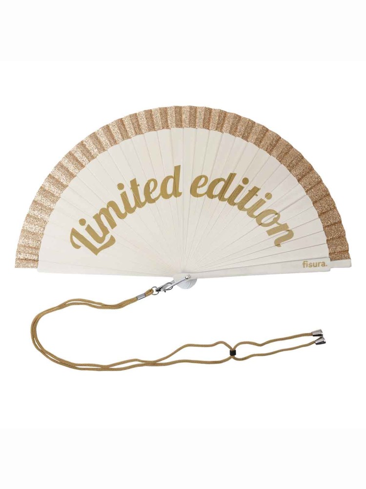 Vifte - "Limited edition" hvid med guld - Billede 2