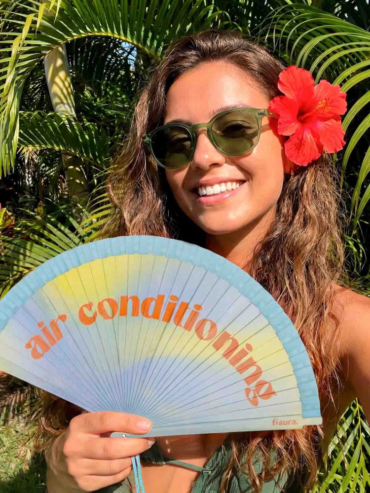 Vifte - "Air conditioning" lyseblå og orange - Billede 3