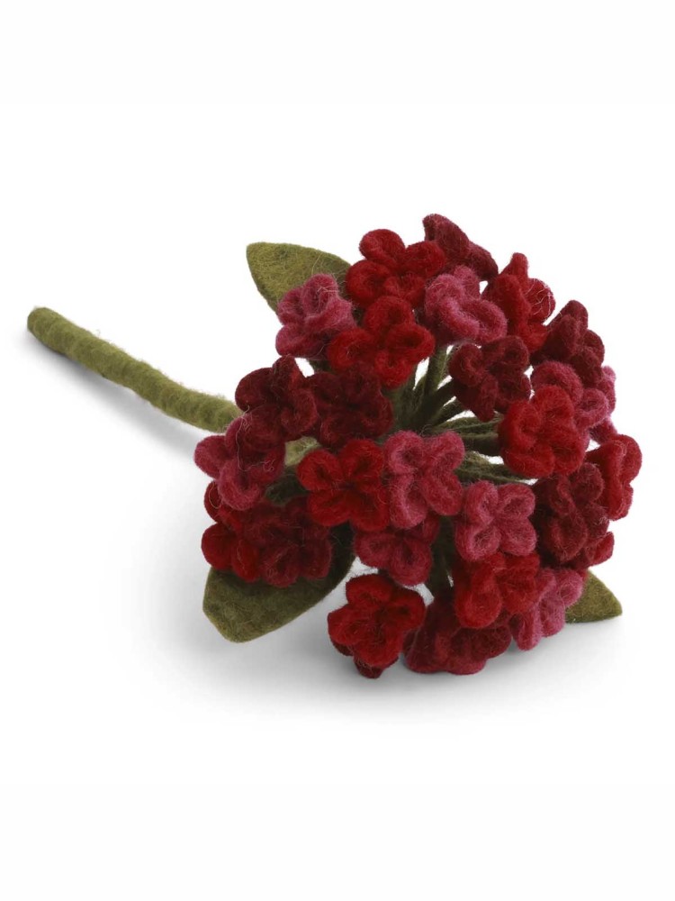 Filt stor hortensia - Rød