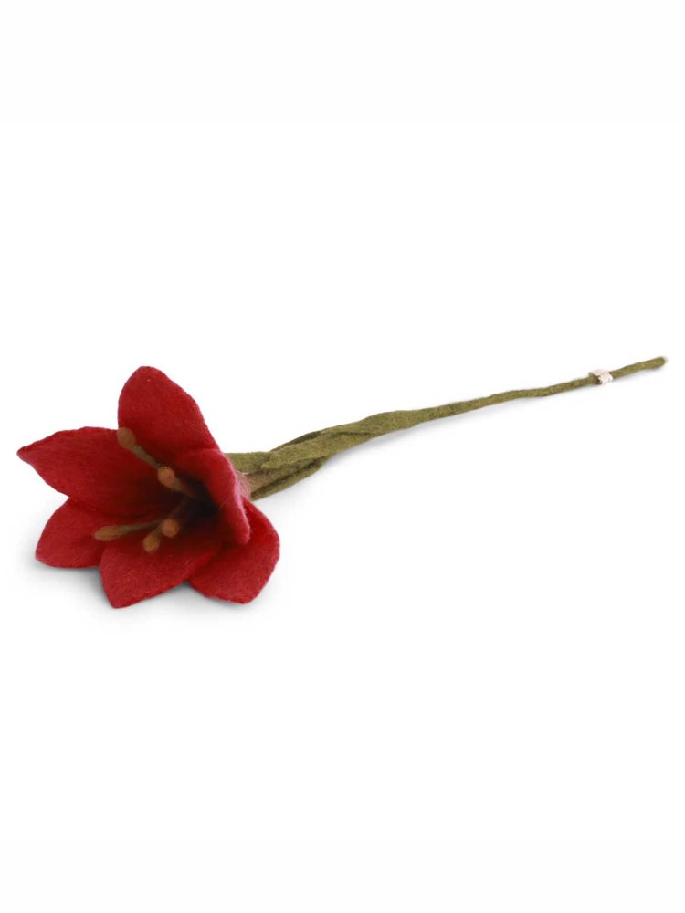 Filt blomst trompetlilje (47 cm) - Rød
