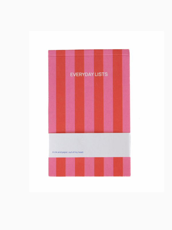 Everyday list (Notes blok) - Stribet i Rød og Pink - Billede 3