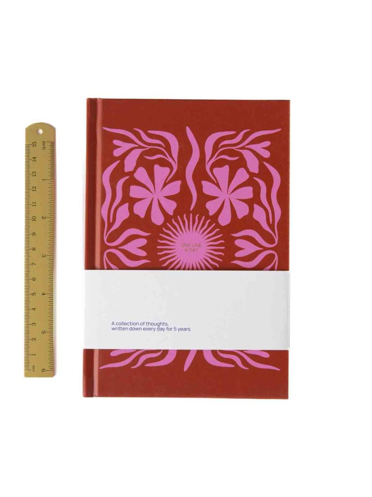One Line a Day bog (5 års dagbog) - Sun flow i pink