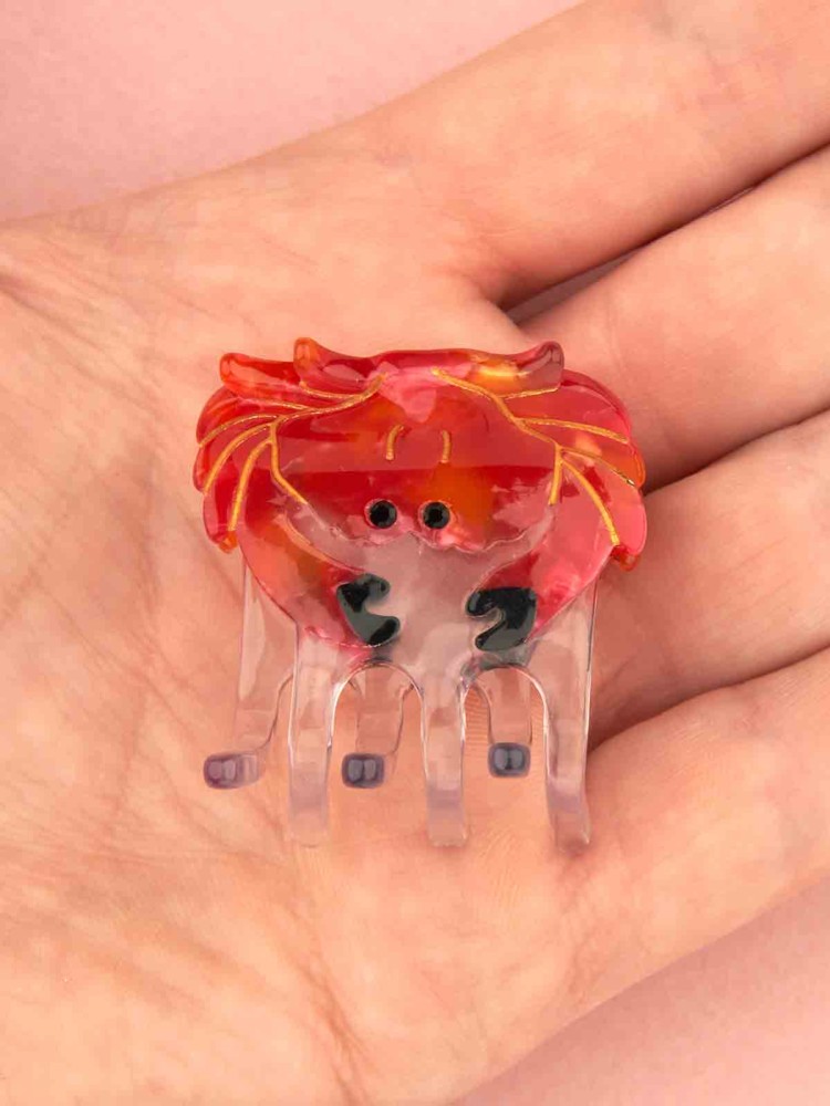 Mini hårklemme - Rød krabbe - Billede 2