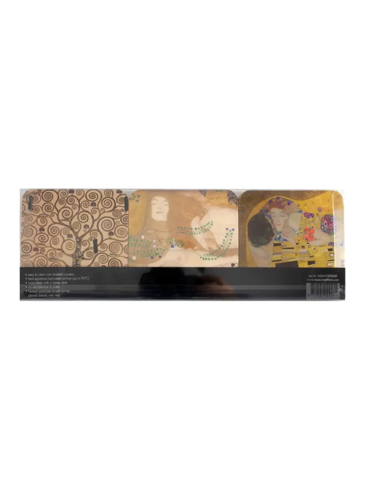 Coasters (6 stk) - Gustav Klimt "The Kiss" - Billede 2