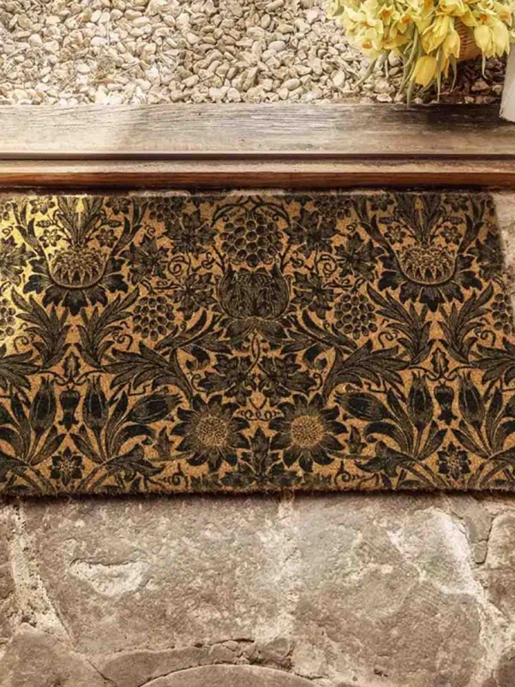 Dørmåtte 45x75 cm - "William Morris" Solsikke i sort - Billede 2