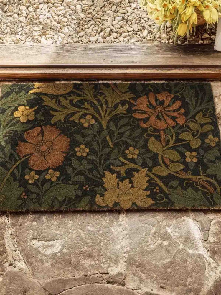 Dørmåtte 45x75 cm - "William Morris" crompton i blå - Billede 2