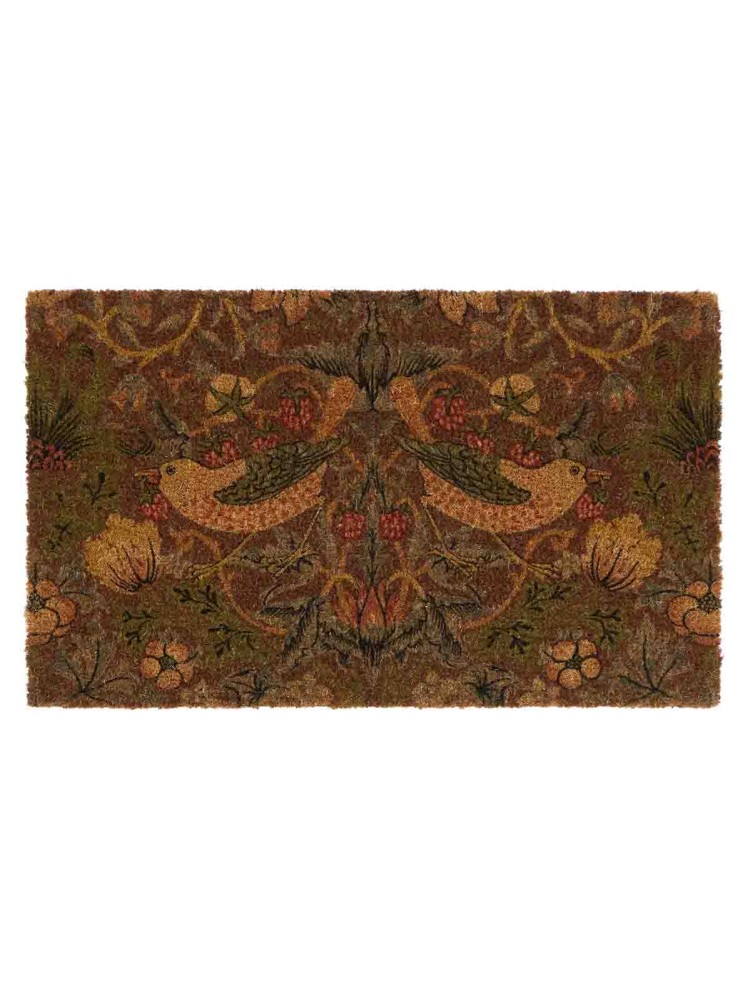 Dørmåtte 45x75 cm - "William Morris" strawberry thief i bordeaux