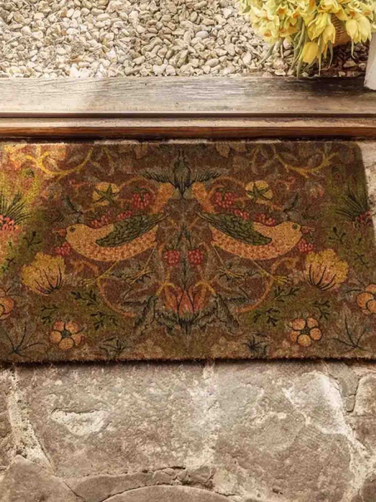 Dørmåtte 45x75 cm - "William Morris" strawberry thief i bordeaux - Billede 2