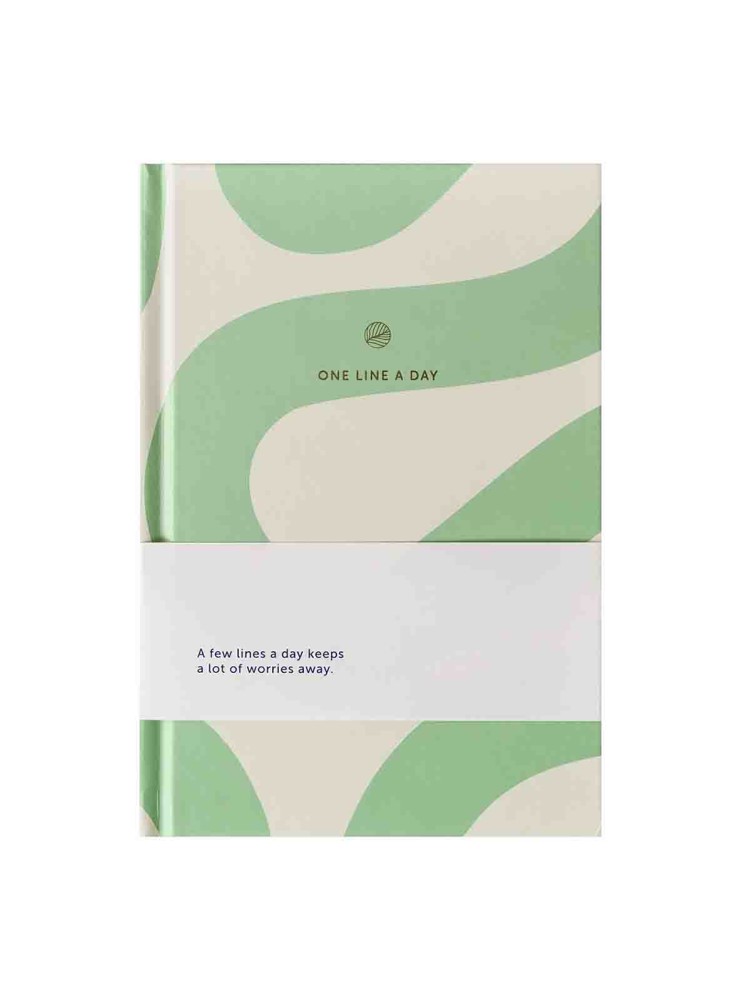 One Line a Day bog (5 års dagbog) - Flow i mint og offwhite