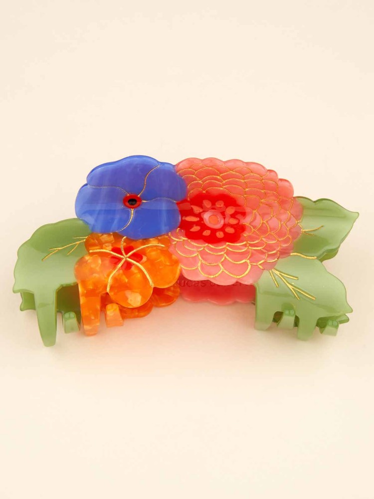 Hårklemme "maxi" – Farverig blomsterbuket