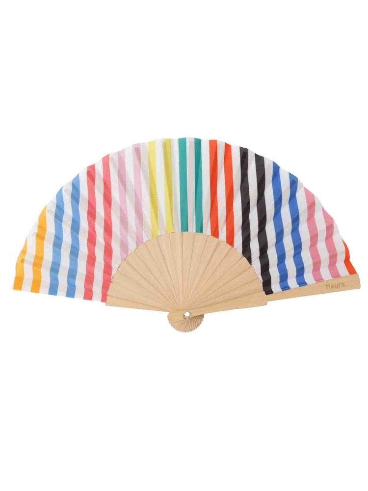 Vifte "mini" - Hvid med multistriber - Billede 2