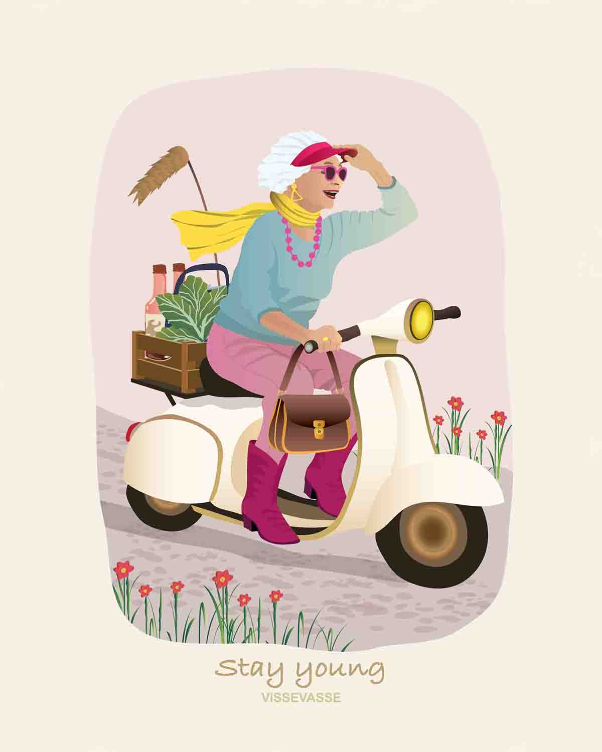 Alternative view of Anledningskort med kuvert (A6) - Mrs. Stay Young
