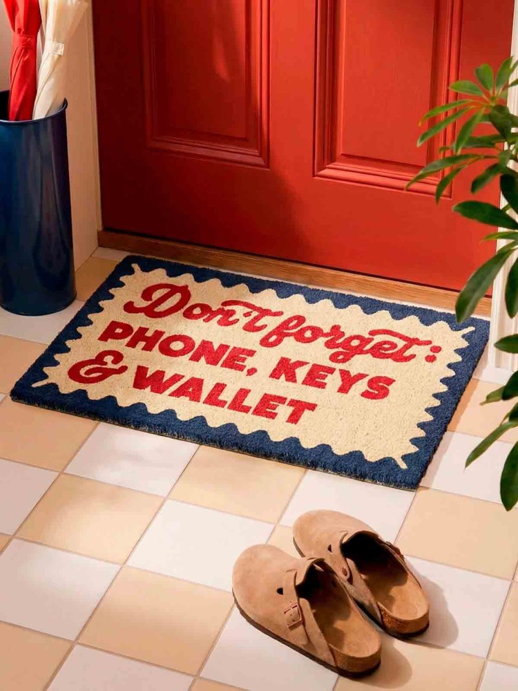 Dørmåtte 40 x 70 cm - Don't forget phone, keys and wallet