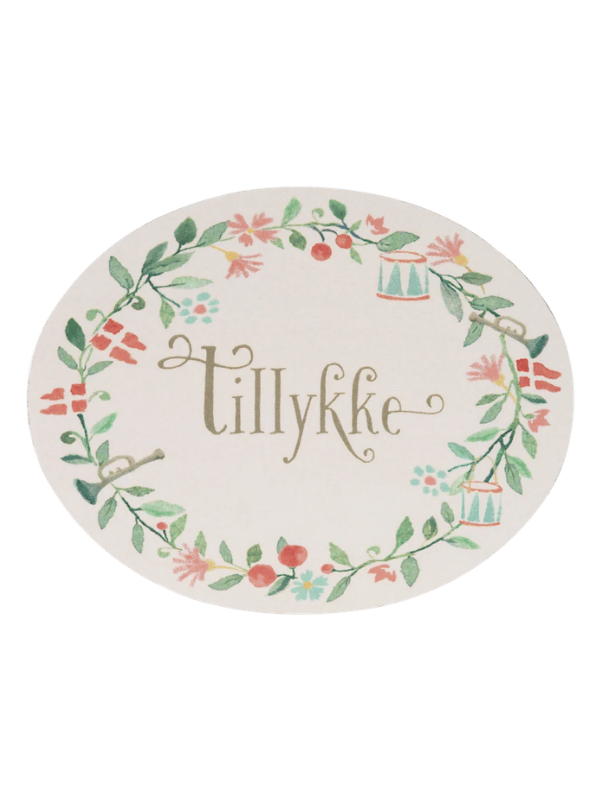 Gavemærke (15 stk) ovalt - Tillykke