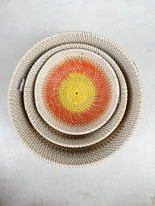 Alternative view of Brødkurv (3 størrelser) - Offwhite, orange og gul