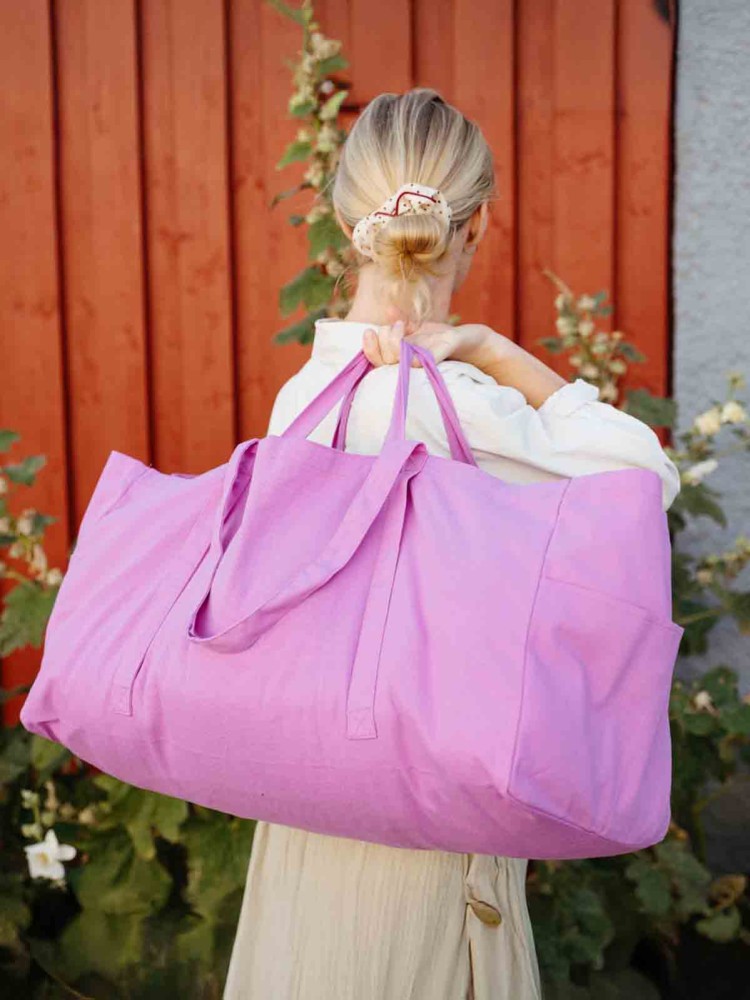Stor canvas taske (62 x 34 cm) - Lilla