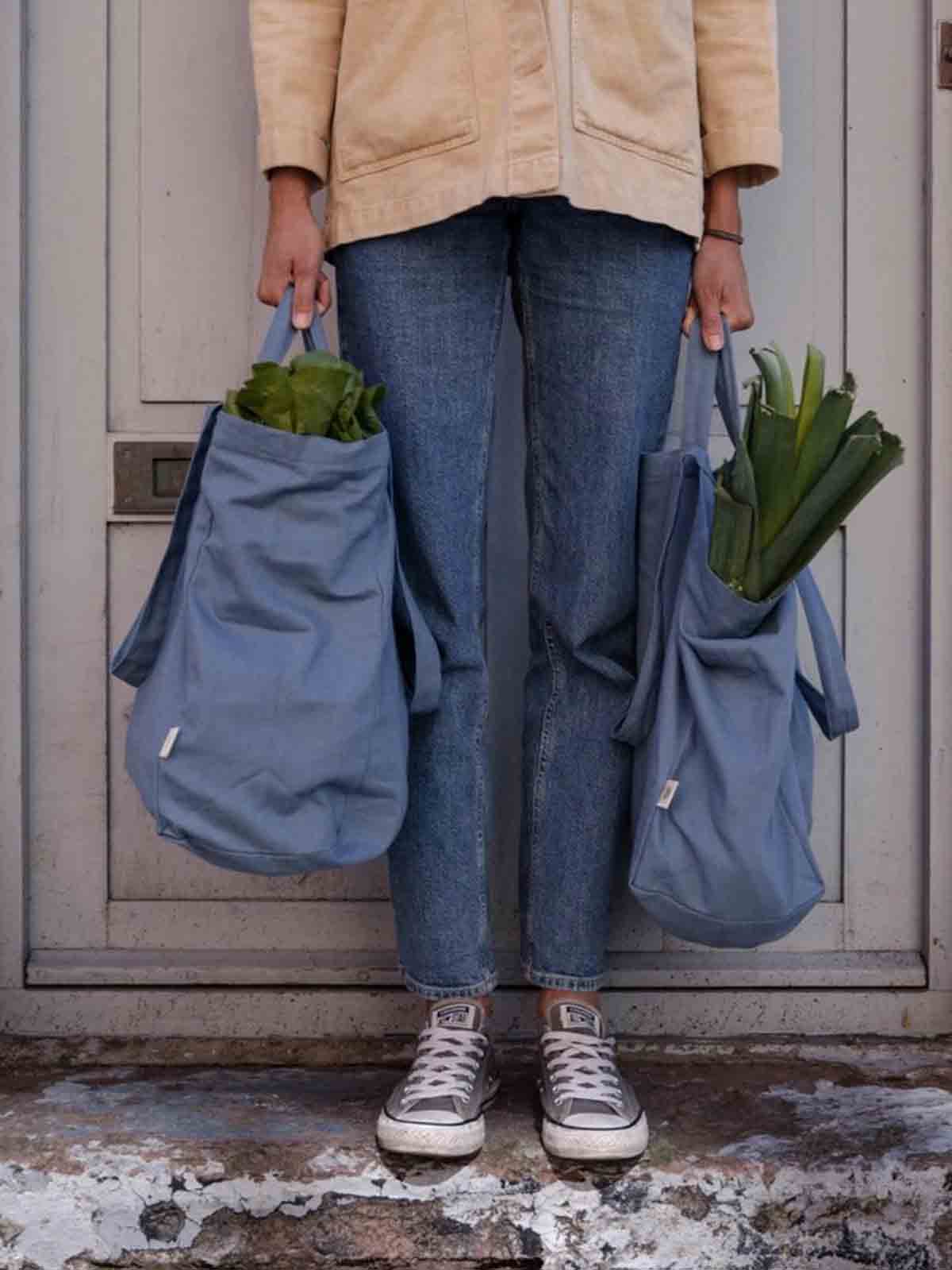 Canvas "Totebag" (40 x 37 cm) - Støvet blå - Billede 3