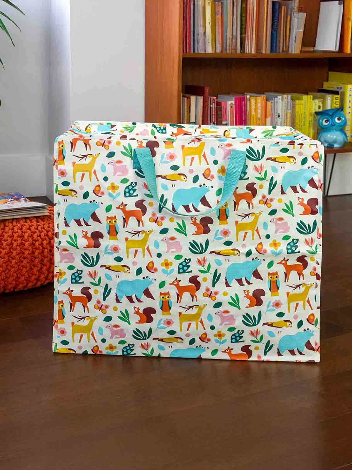 Jumbo opbevaringspose 78 liter - Woodland (Skovens dyr)