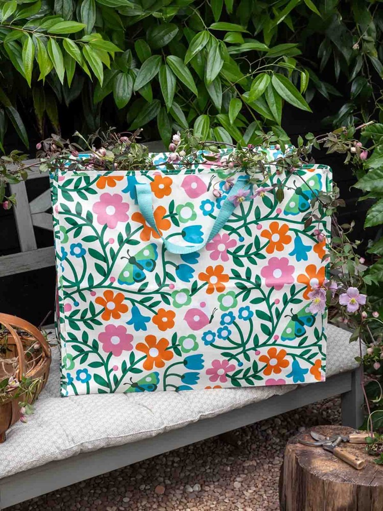 Jumbo opbevaringspose 78 liter - Blomster og sommerfugle - Billede 3