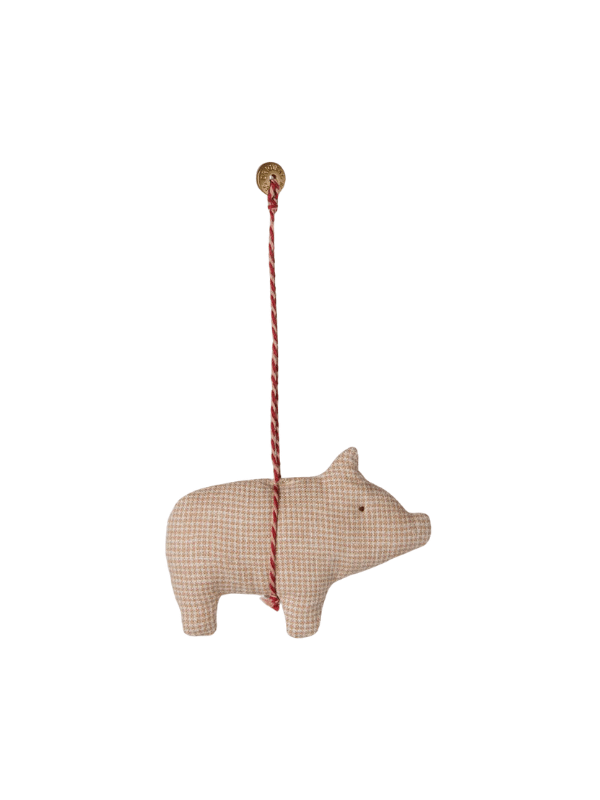 Ornament i stof - Gris i ternet pudder