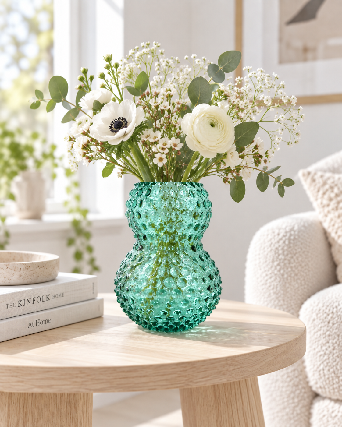 Stor Birdie vase (20 cm) i pindsvineglas - Beryl