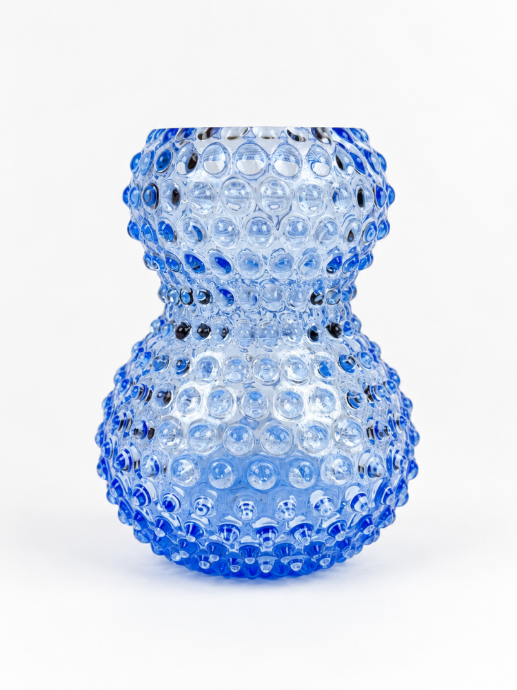 Stor Birdie vase (20 cm) i pindsvineglas - Lyseblå - Billede 2