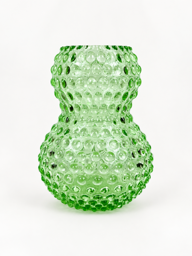 Stor Birdie vase (20 cm) i pindsvineglas - Lysegrøn - Billede 2