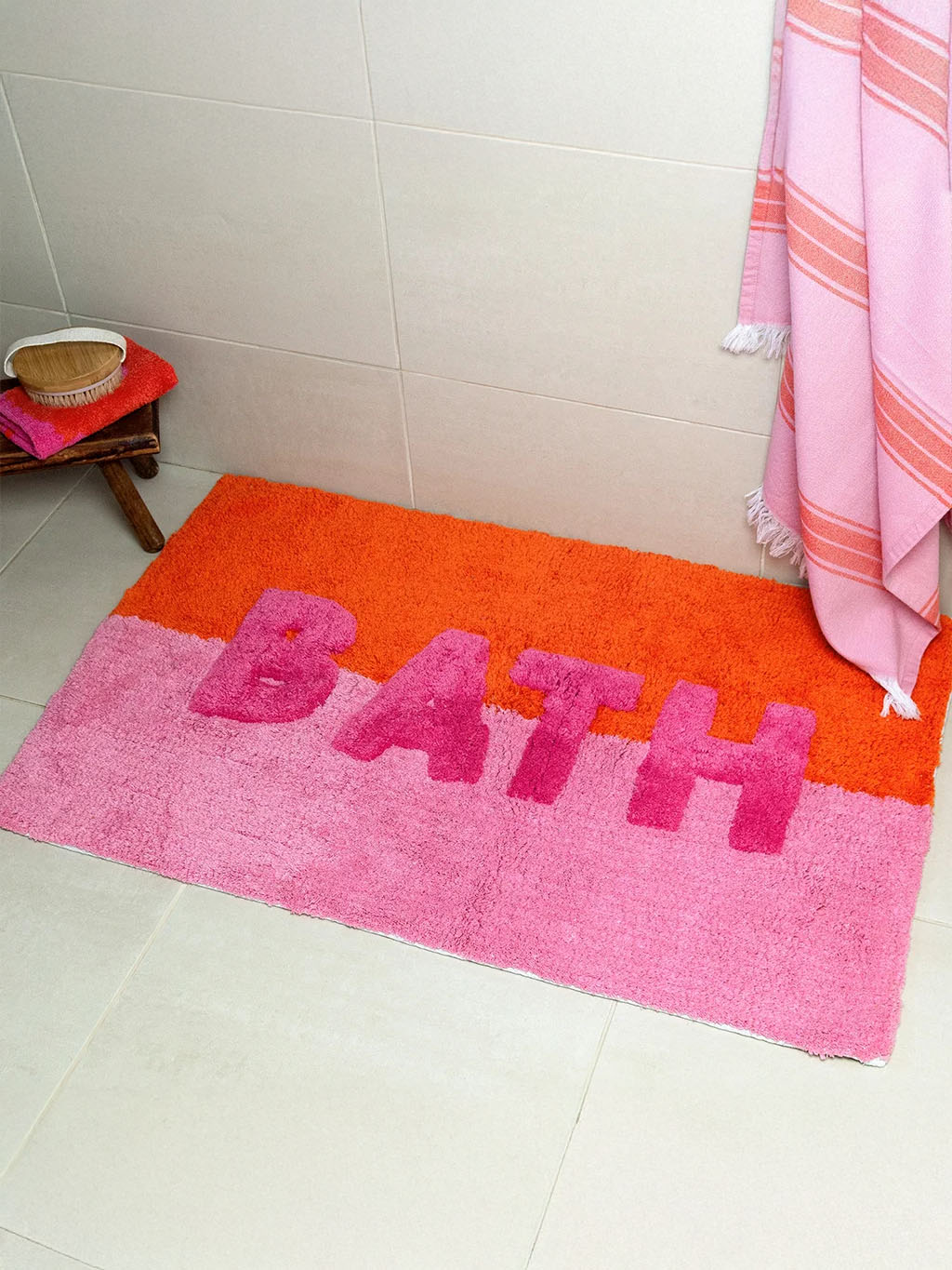 Alternative view of Bademåtte "Bath" - Pink og Orange