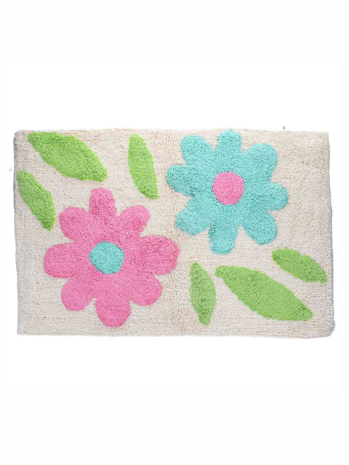 Bademåtte "Flower" - Lyserød og Mint