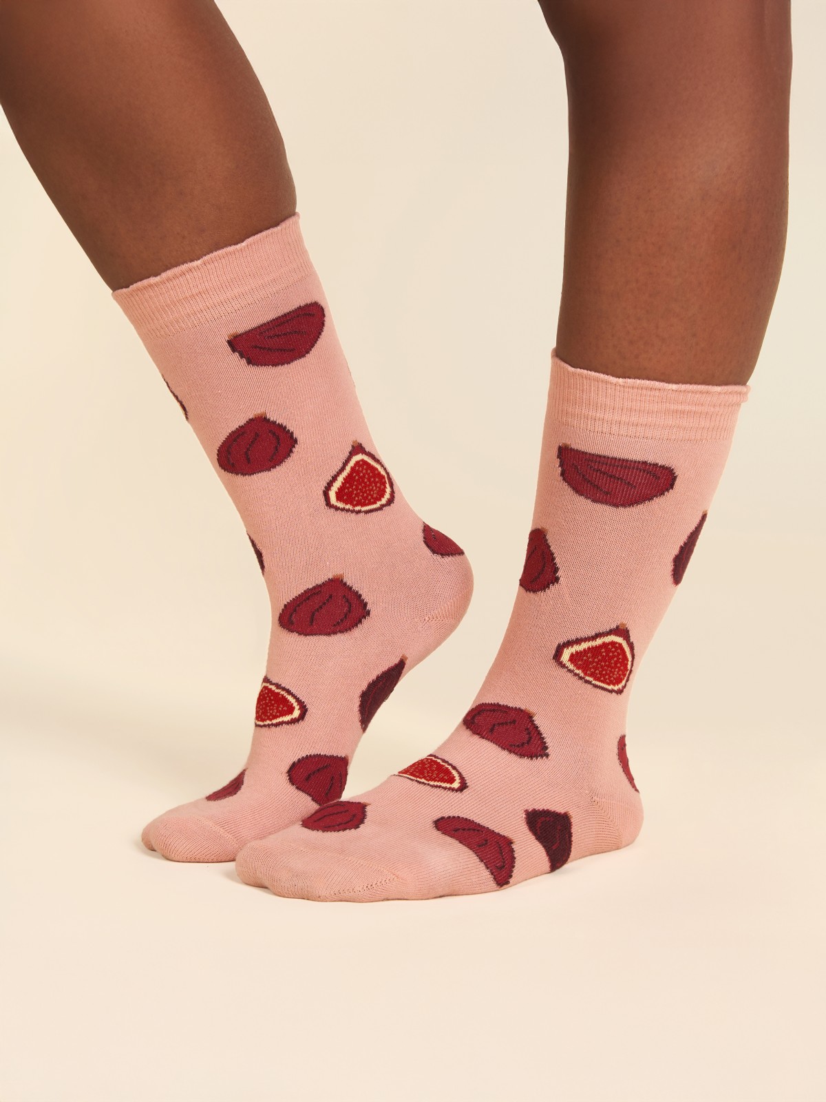 Strømper - Lyserøde med figner