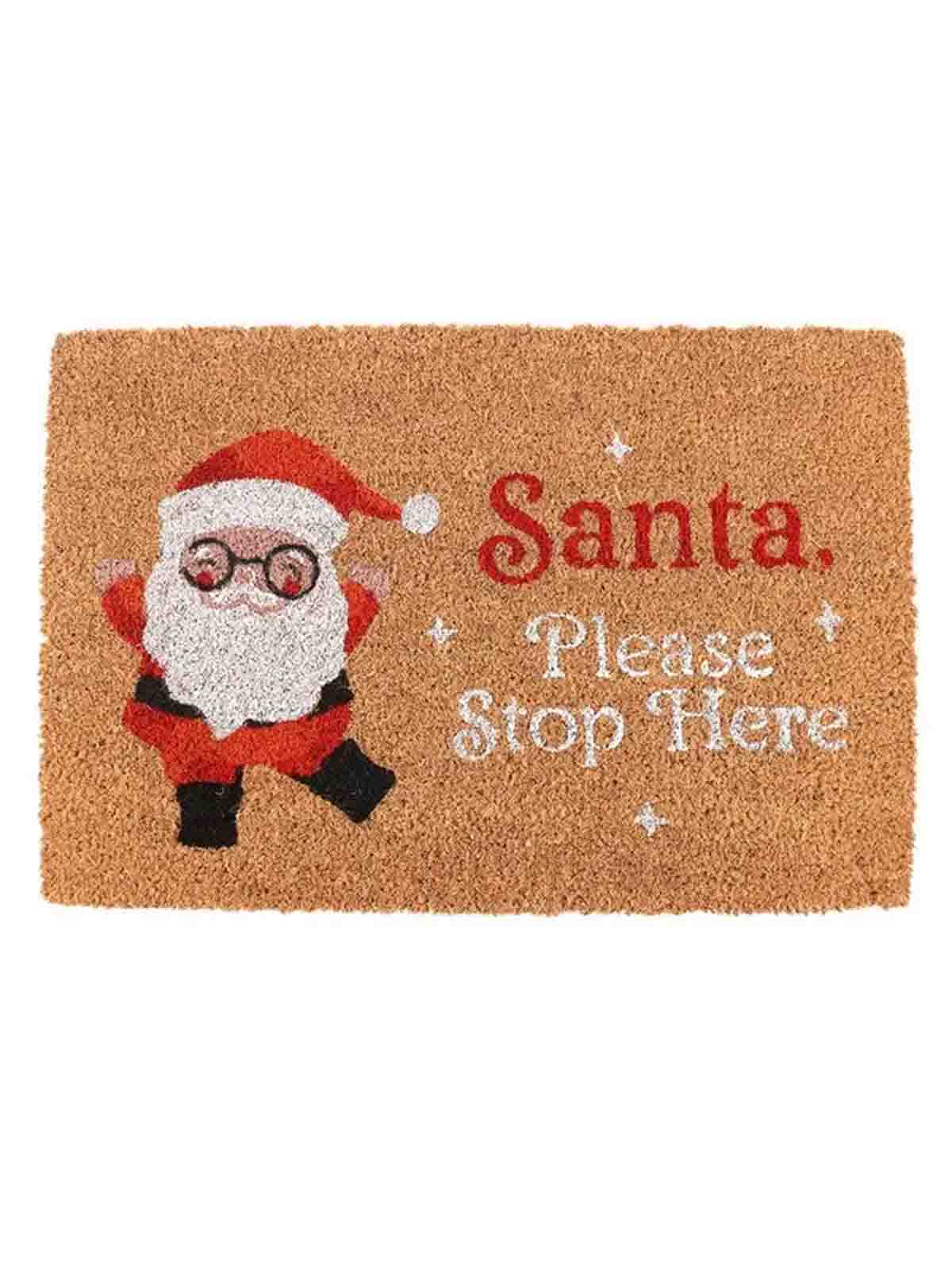 Dørmåtte 40 x 60 cm - Santa, please stop here