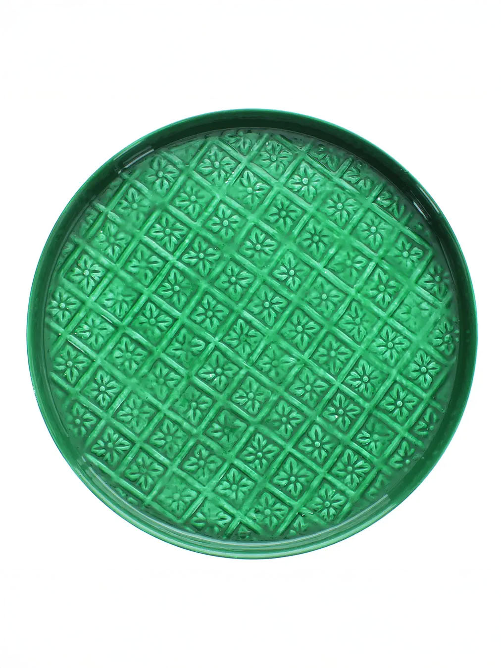 Rund emalje bakke (30 cm) - Grøn