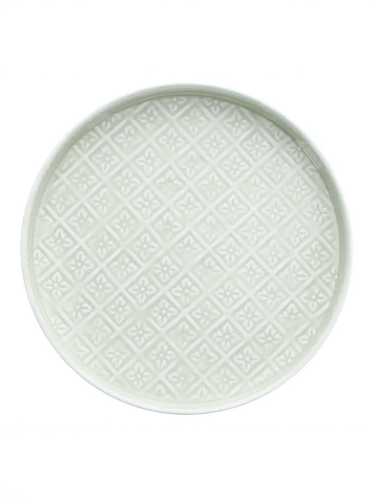 Rund emalje bakke (30 cm) - Lysegrå