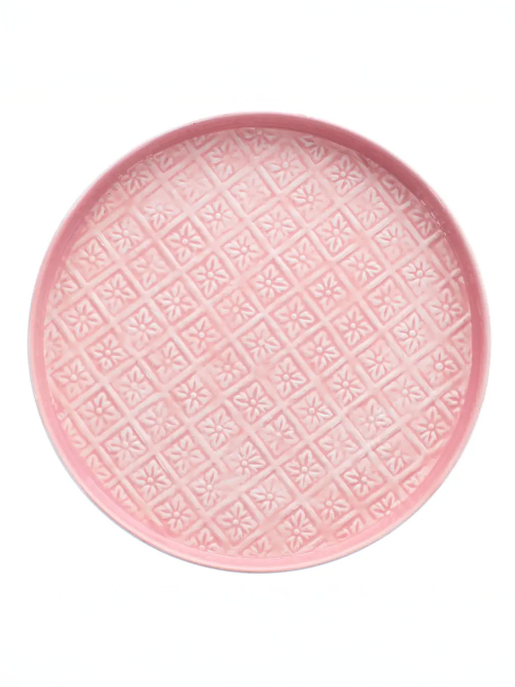 Rund emalje bakke (30 cm) - Lyserød sorbet