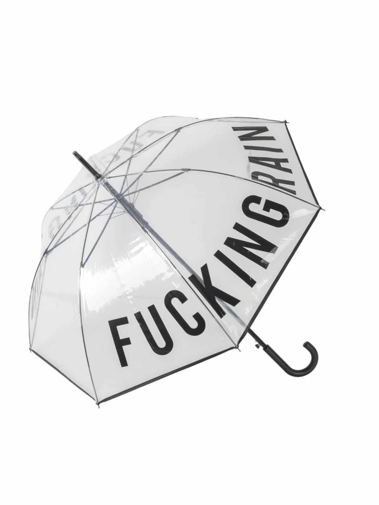 Paraply - "Fucking Rain" - Gennemsigtig