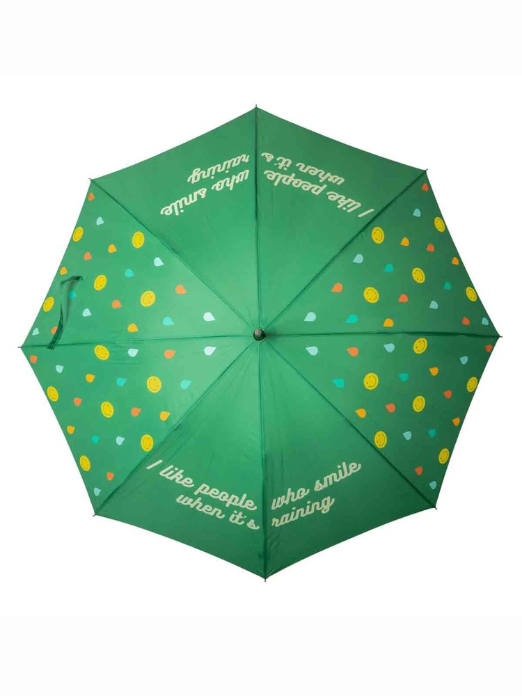 Paraply - "Smile when it's rain" - Grøn - Billede 2