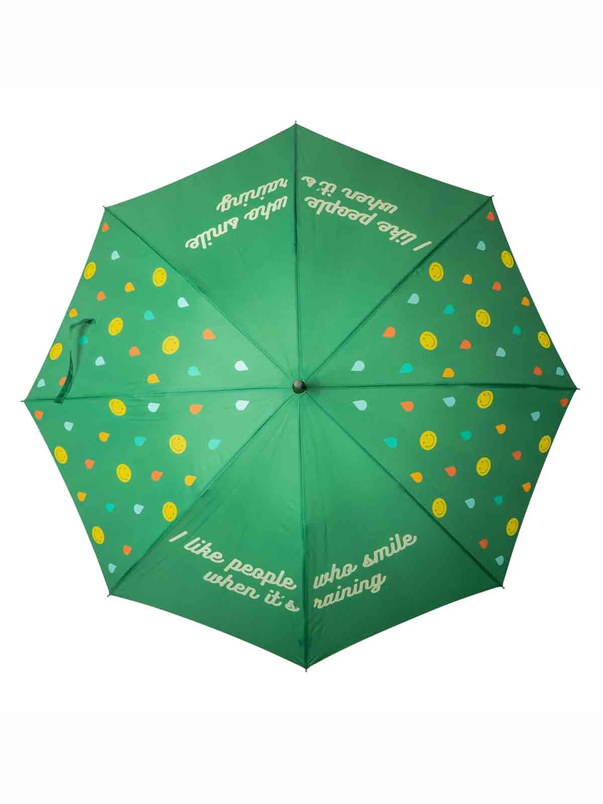Alternative view of Paraply - "Smile when it's rain" - Grøn