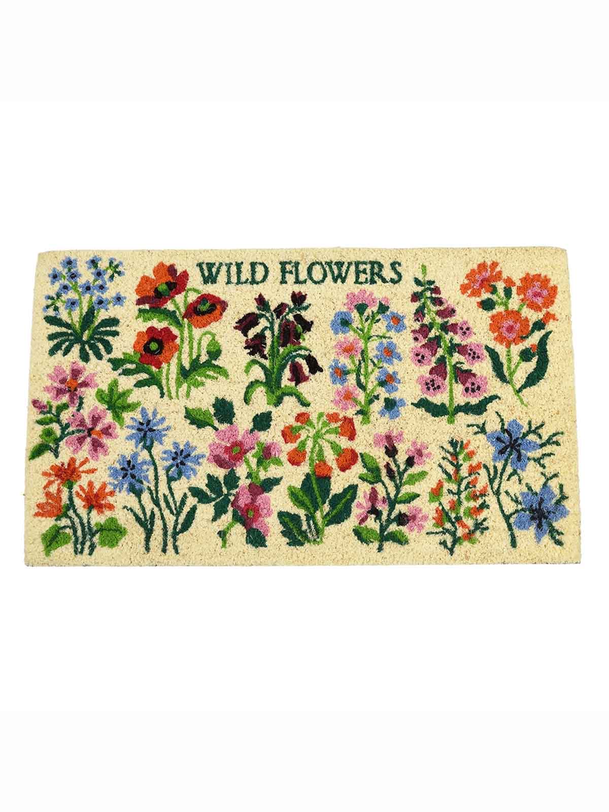 Dørmåtte 43 x 73 cm - Natur med "wild flowers"