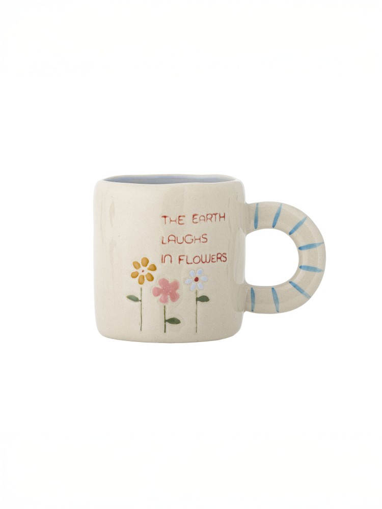 Kop "Cloudy" med blomstermotiv - Hvid - Billede 4