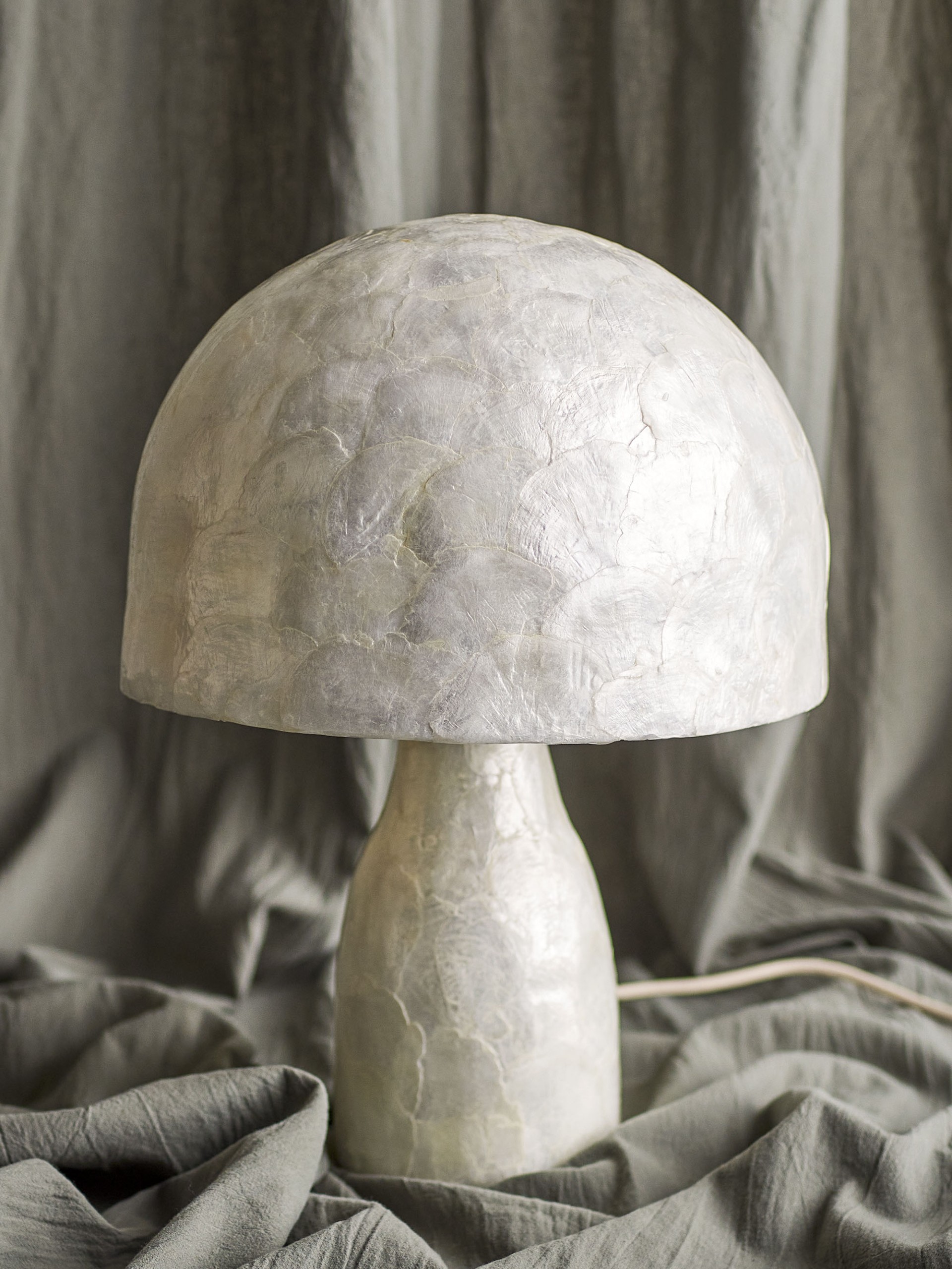 Bordlampe "Adria" i capiz-skal - Hvid - Billede 5