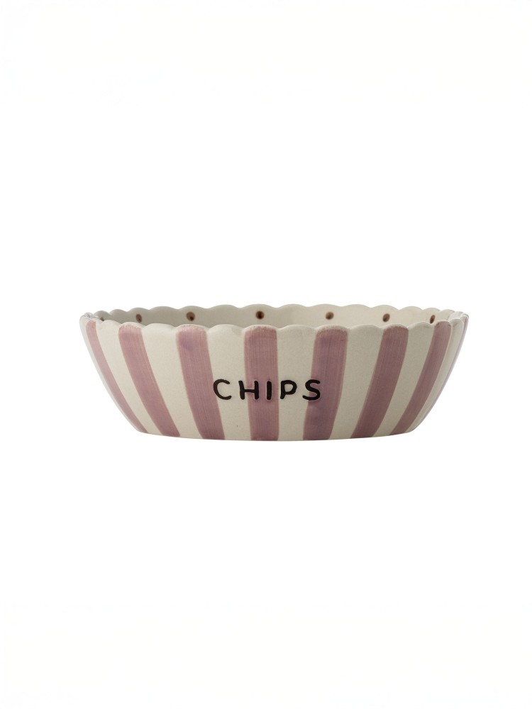 Skål "CHIPS" - Lyserød stribet - Billede 4