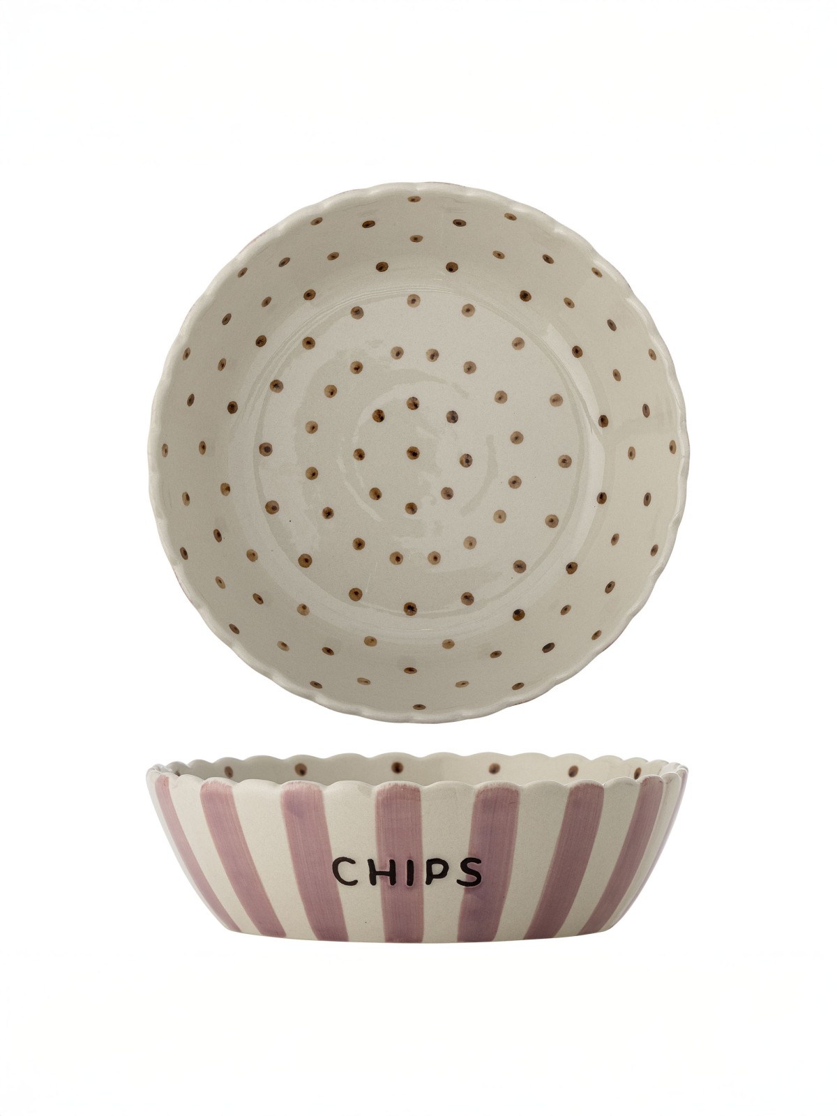 Alternative view of Skål "CHIPS" - Lyserød stribet
