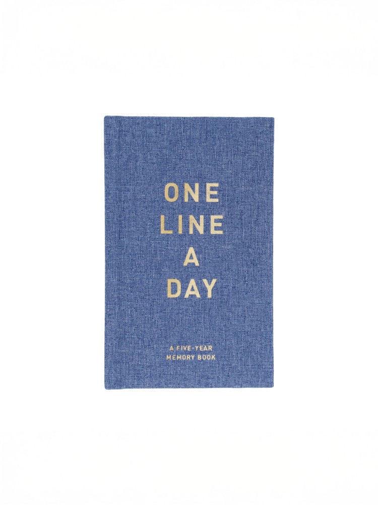 One Line a Day bog - Linned blå denim - Billede 2