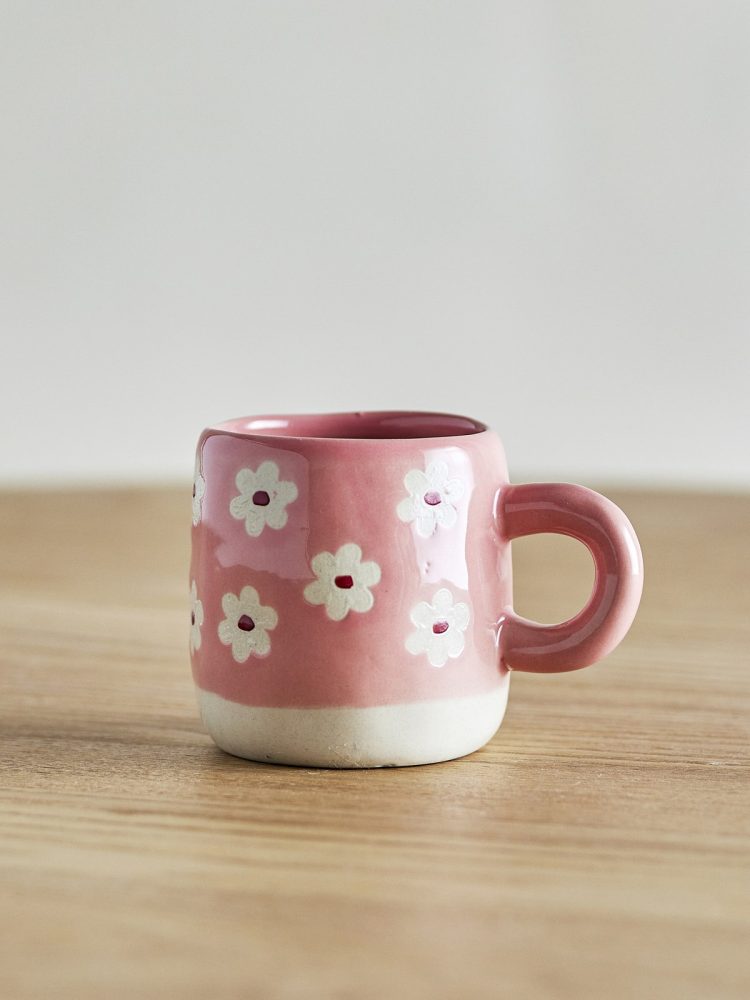 Kop "Millie" med blomstermotiv (110 ml) - Lyserød