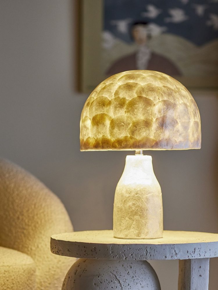 Bordlampe "Adria" i capiz-skal - Hvid - Billede 3